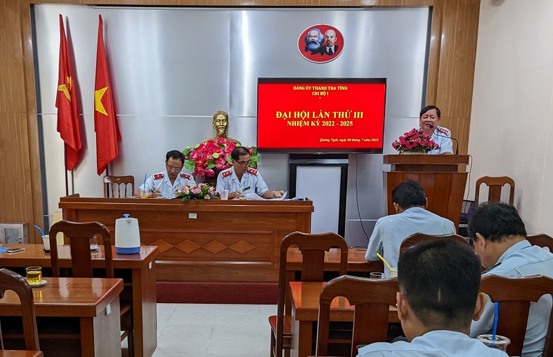 Tổ chức thành công Đại hội điểm Chi bộ I, thuộc Đảng ủy Thanh tra tỉnh Quảng ngãi nhiệm kỳ 2022 - 2025