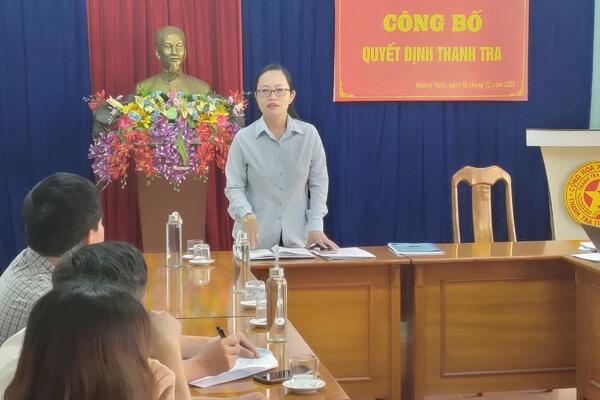 Thanh tra tỉnh Quảng Ngãi công bố quyết định thanh tra Trường PTDTBT – THCS Đăk Pne (xã Đăk Rve).